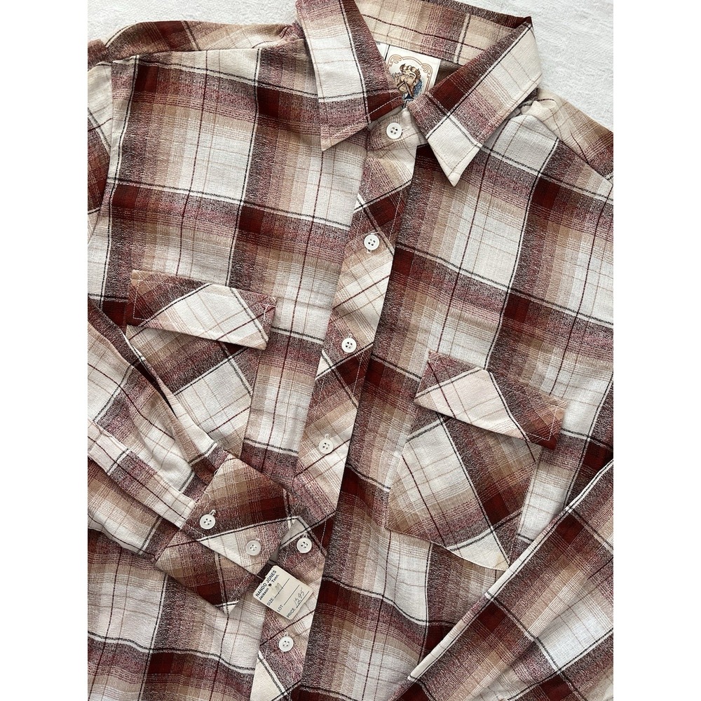 Vintage 80's Kennington‎ Plaid Men's Medium Long Sleeve Shirt NWT DEADSTOCK